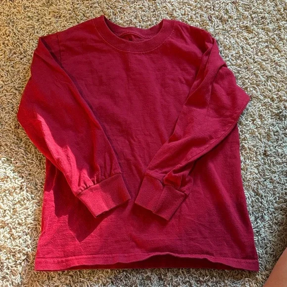 Fruit of the Loom Kids Red Long Sleeve Tee - Picture 1 of 4